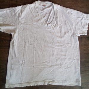 Like new HANES 100% cotton Men's white tee v neck
